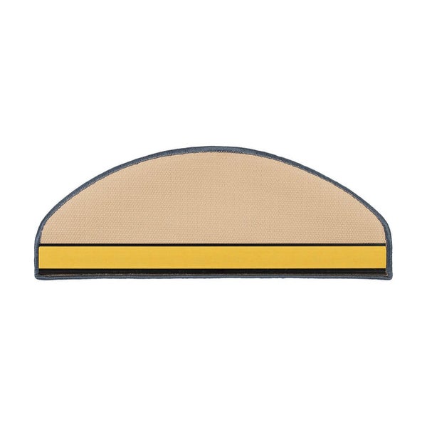 FLOORDIREKT Stufenmatte Rügen Selbstklebend Strapazierfähig Blau Halbrund 65 x 23,5 cm