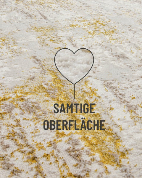 Samtige Oberfläche bei einem Teppich mit abstraktem Muster.