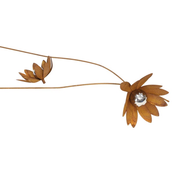 FRANK FLECHTWAREN | Gartenstecker Blume, 2er Set, 15 x 11,5 x 85,5 cm, 16 x 13,5 x 105 cm, METALL