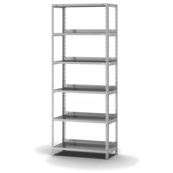 PROREGAL Aktenregal Schraubsystem Grundregal HxBxT 185 x 75 x 30 cm 6 Ebenen Fachlast 60 kg Mit Deckboden Einseitig Nutzbar Verzinkt