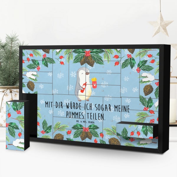 Mr. & Mrs. Panda Befüllbarer Adventskalender Pinguin Pommes - Blau Pastell