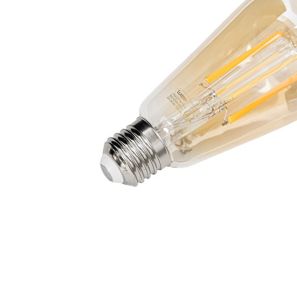 LED-Filament-Leuchtmittel ST64 mit E27-Sockel, bernsteinfarbenes Glas, 7 Watt, 700 Lumen.