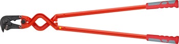 Bolzenschneider mit langen roten Hebelarmen und ergonomischen Griffen.