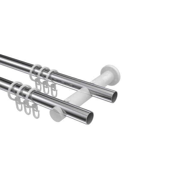 Doppelgardinenstange mit Ringen und Halterungen