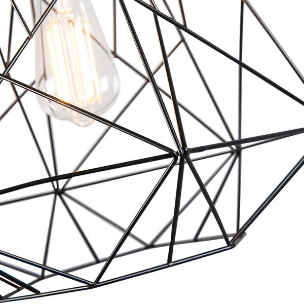 Draht Pendelleuchte mit Glühbirne