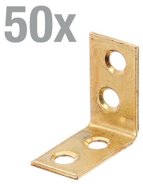 Winkelverbinder aus Metall im 50 Stück Set zur stabilen Verbindung von Holzbauteilen.