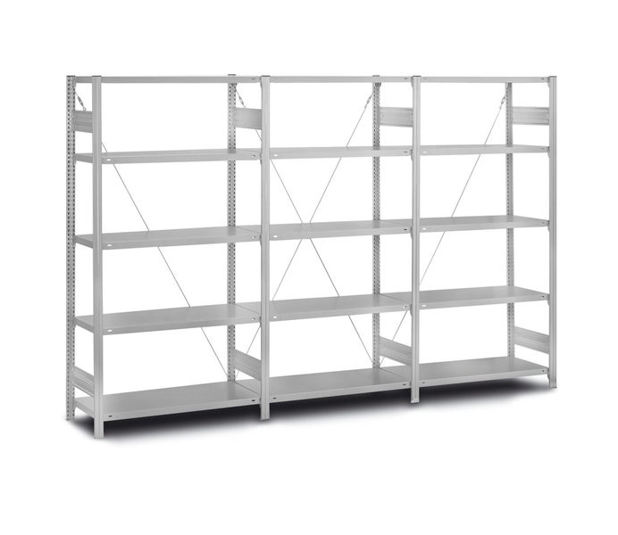 PROREGAL Edelstahl Fachbodenregal Stecksystem T-Profil Grundregal HxBxT 175 x 100 x 60 cm 5 Ebenen Fachlast 200 kg Edelstahl