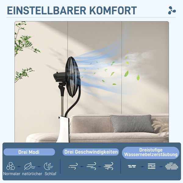 Standventilator mit Wasservernebler und Fernbedienung