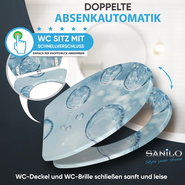 WC-Sitz mit Absenkautomatik & Top Fix Bubbles