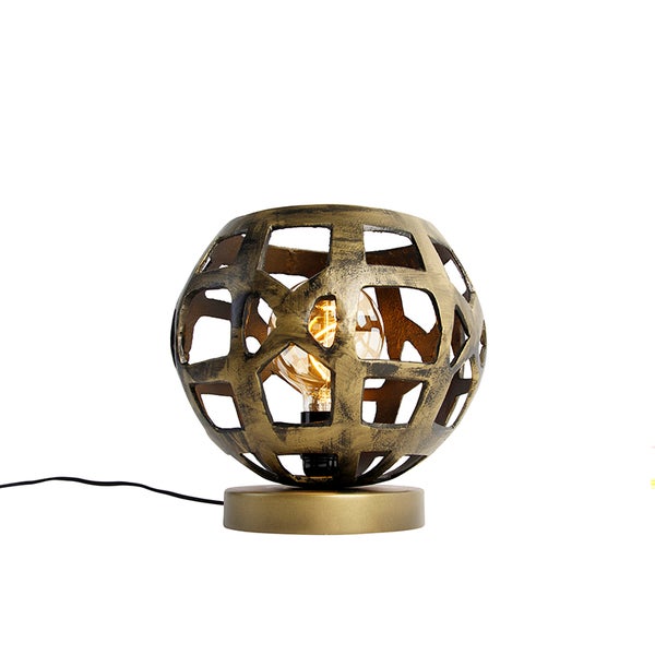 Dekorative Tischleuchte mit kugelförmigem Lampenschirm