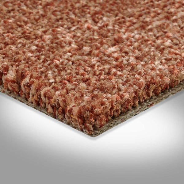 Velours Teppichboden Terracotta Auslegware rot orange 10 mm dick 500 cm Breite (Meterware)