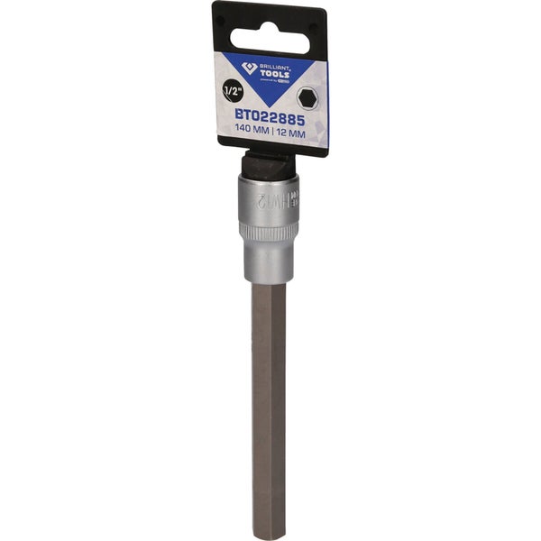 Brilliant Tools Innensechskant-Steckschlüssel-Einsatz mit 140 Millimeter Länge und 12 Millimeter Schlüsselweite