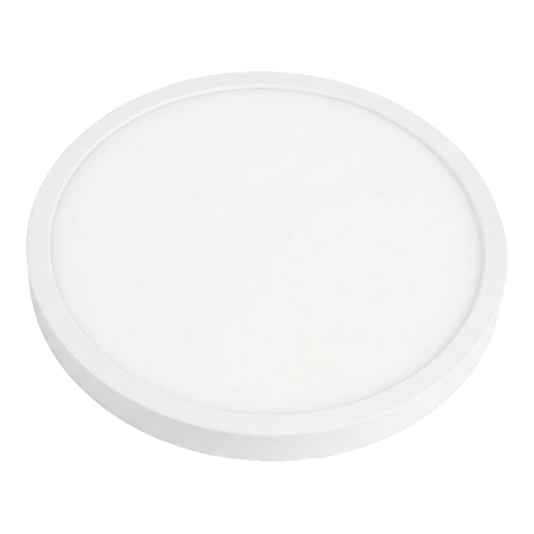 Rundes flaches LED-Panel in Weiß zur Montage an Decke oder Wand.