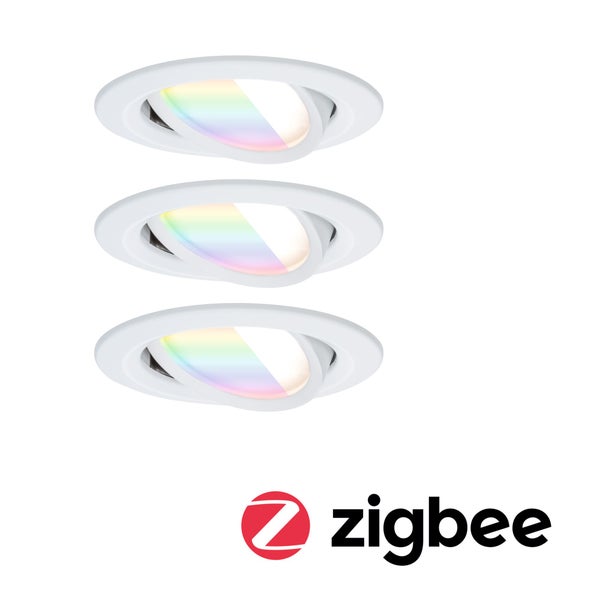 LED Einbauleuchte Nova Coin rund 84mm 50° RGBW+ 3x6W 3x500lm 230V Weiß matt Aluminium