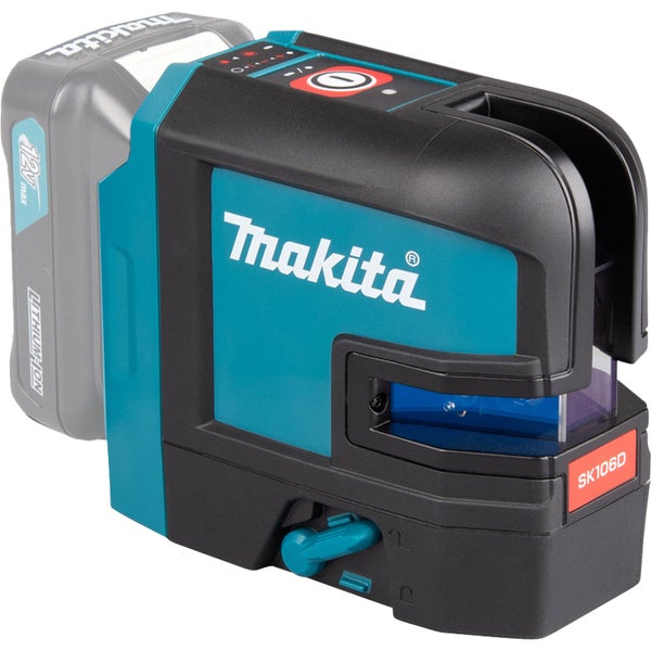 Makita Logo auf einem Kreuzlinienlaser mit 12 Volt Akku