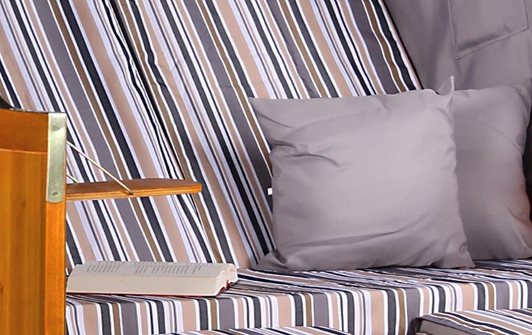 Strandkorb Baltic PE schwarz Dessin Anthrazit Braun