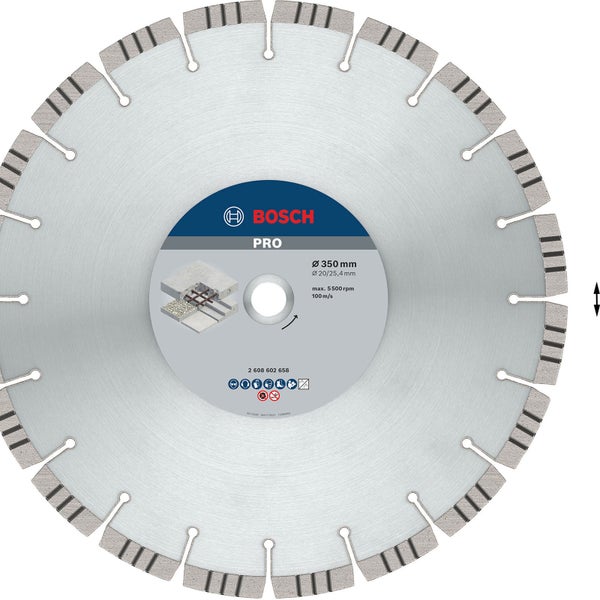 Bosch PRO Concrete Diamanttrennscheibe 350 x 20/25,4 mm - 2608602658