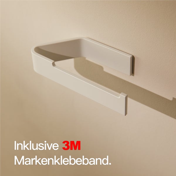 Designfabrik Hamburg Toilettenpapierhalter ohne Bohren Weiß 17cm
