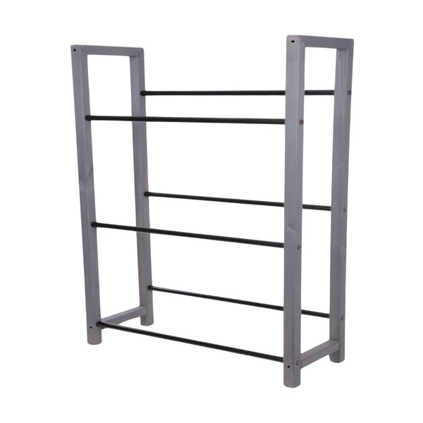 PROREGAL Getränkekistenregal HUNSRÜCK HxBxT 138x112x32cm 9 Kisten auf 3 Ebenen Massives Kiefernholz Grau geölt