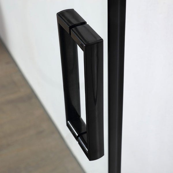 Matte schwarze Duschabtrennung 140 cm Nische mit Schiebetür | City