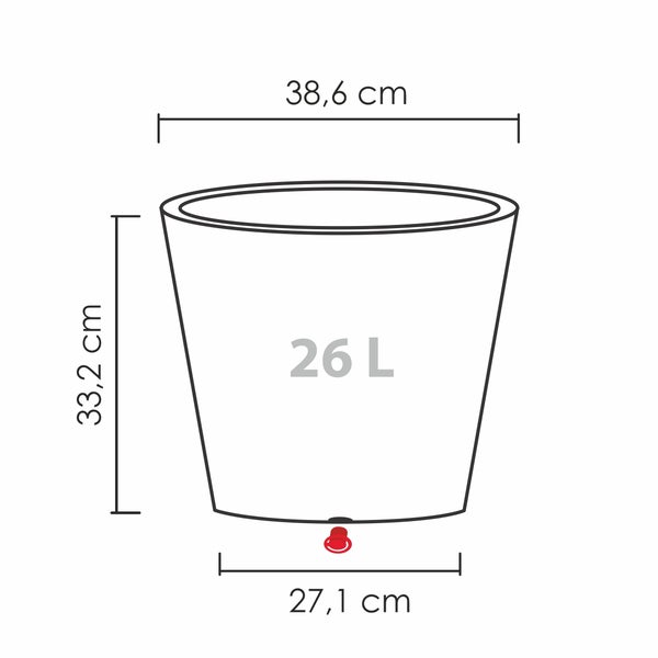 Scheurich C-Cone 40, Pflanzgefäß/Blumentopf/Pflanzkübel, rund,  aus Kunststoff Farbe: Stony Grey, 38,6 cm Durchmesser, 33,2 cm hoch, 26 l Vol.