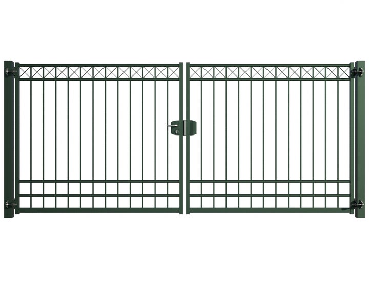 Doppeltor aus Metall mit Schloss