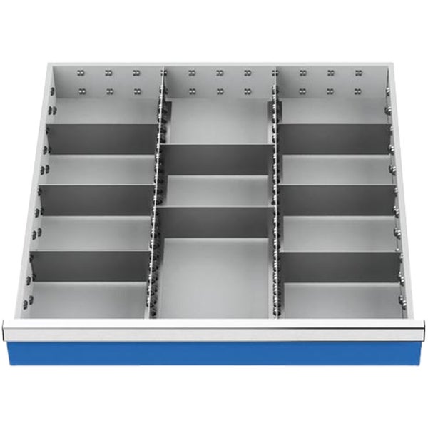 Bedrunka+Hirth Schubladeneinteilung R 24-24 mit Metalleinteilung für Front 100 mm BxT 600 x 600 mm  - 139BLH100A