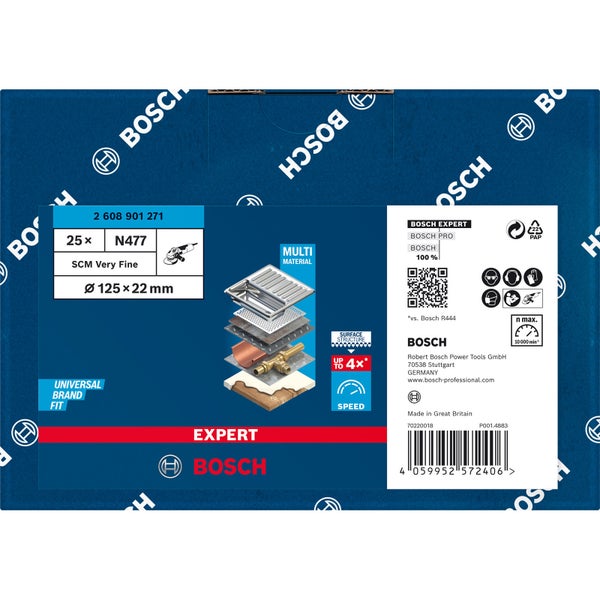 Bosch 25x Expert N477 SCM Scheibe für Winkelschleifer 125 x 22 mm sehr fein - 2608901271