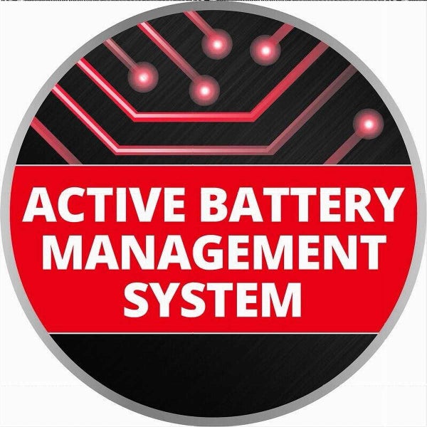 Rundes Symbol für aktives Batteriemanagementsystem zur Überwachung und Optimierung von Akkuleistung.