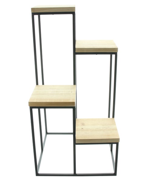 FRANK FLECHTWAREN | Regal Plain, METALL, HOLZ, 34 x 34 x 67 cm