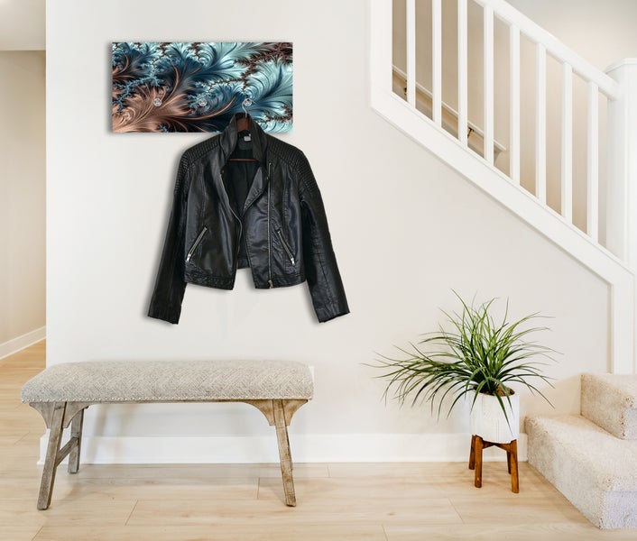 Wandpaneel, Wandgarderobe aus Acrylglas inkl. 3 Edelstahlhaken und Aufhängung Feder WR00022, 60x30cm