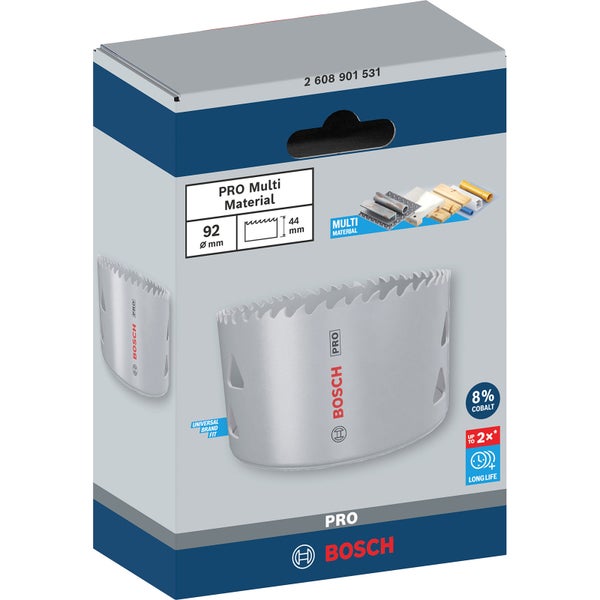 Bosch PRO Multi Material Lochsäge 92 mm mit Gewinde - 2608901531