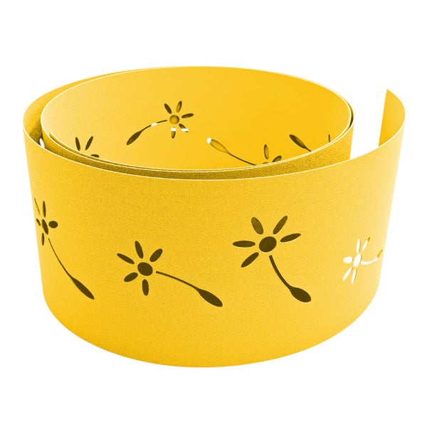 Gelber Rasenkantenband mit Blumenmuster