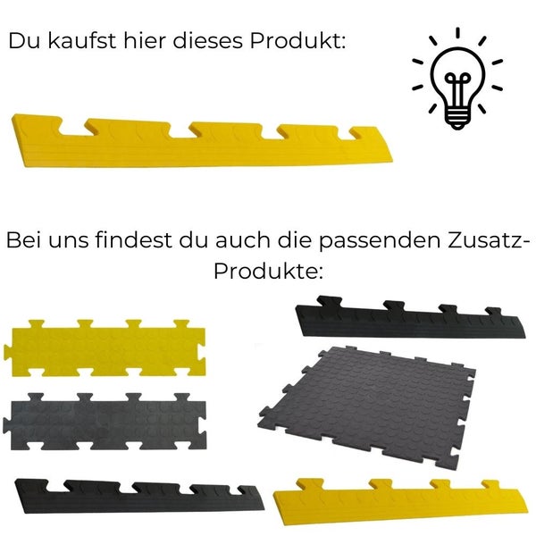 Klickfliesen Bodenplatte Kunststoff Balkon Terasse Garage Werkstatt Camping Fliesen Bodenbelag 50 PVC Klicksystem 10x Randleisten FEMALE gelb