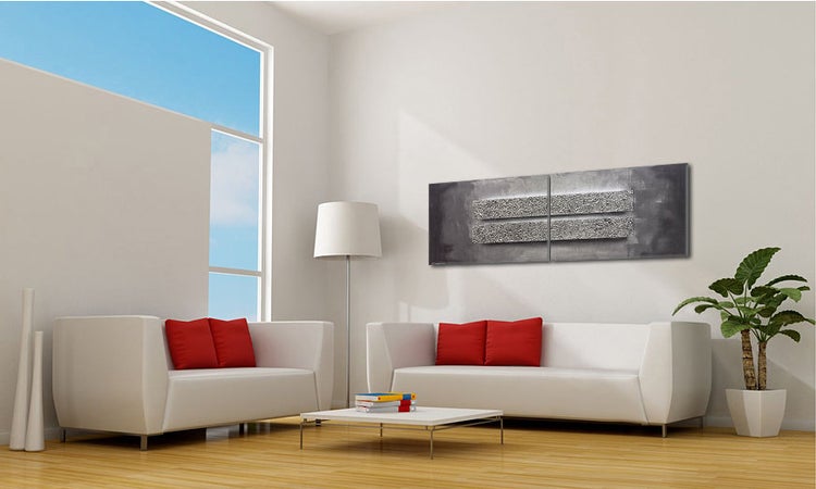 Das moderne Wandbild -Energy Blocs- 200x60x2 cm handgemaltes Unikat