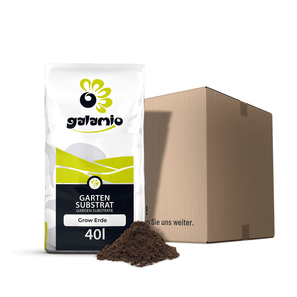 Galamio Gartensubstrat Grow Erde 40 Liter Sack mit loser Erde und Versandkarton.