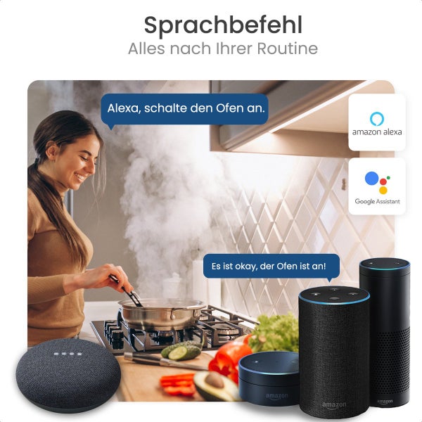 Gologi Smart plug - Intelligenter Stecker - Timer & Energiezähler - WIFI - Google Home & Amazon Alexa - 4 Stück - Schwarz
