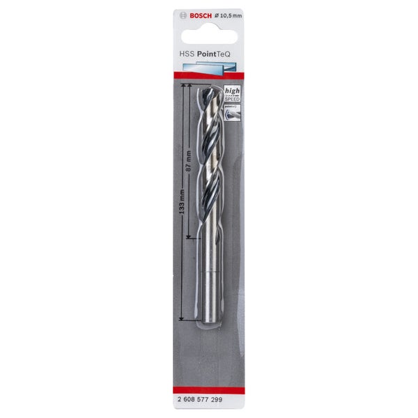 Bosch 1x HSS PointTeQ DIN 338 red. Schaft 10,5 x 87 x 133 mm - 2608577299