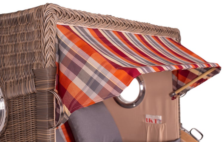 Strandkorb Rantum Grande Teak PE grey Dessin 584