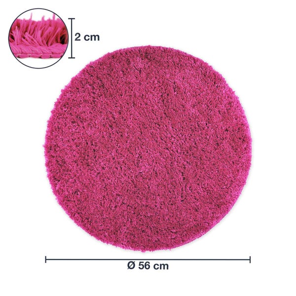 1 St. Badematte, Badteppich FLORENZ Pink Ø 56 cm