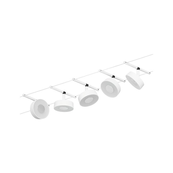 CorDuo LED Seilsystem Circle Basisset 5x180lm 5x5W 3000K 230/12V Weiß matt