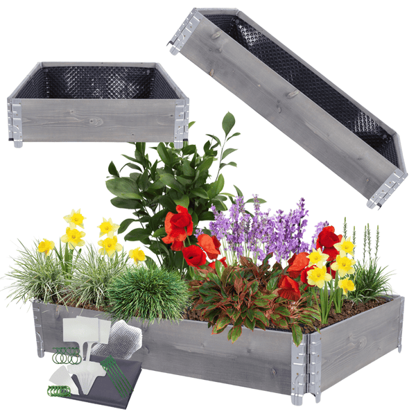 Hochbeetkisten GuardBox HxBxT 20x120x80 cm 1 Ebeneinkl. Luftpolsterfolie Grau