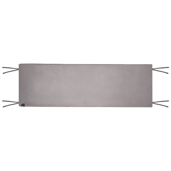 Graue Bankauflage mit Haltebändern