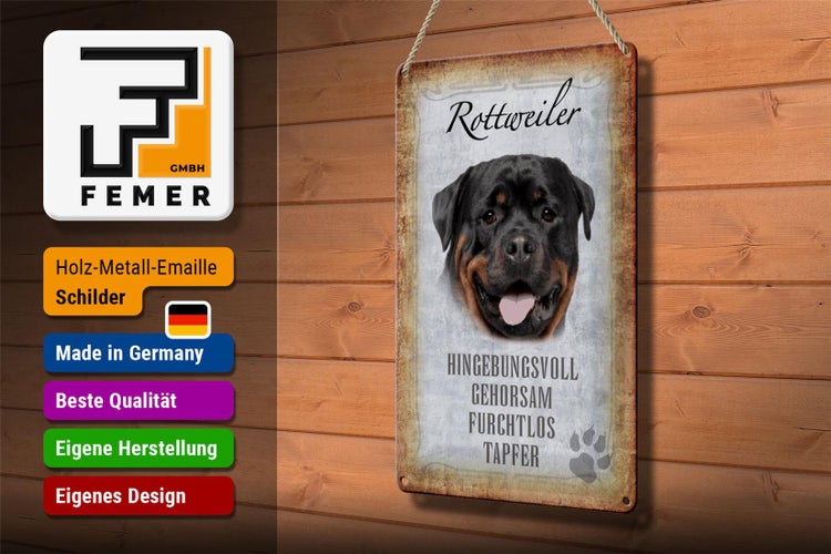 Blechschild Spruch 20x30cm Rottweiler Hund Schild