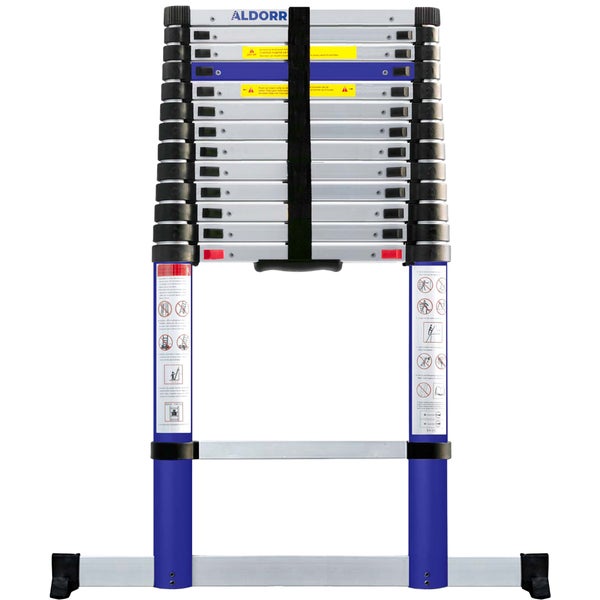 ALDORR Home - Teleskopleiter 3,80M - Mehrzweckleiter - Belastbarkeit bis zu 150kg - Soft-Close-System