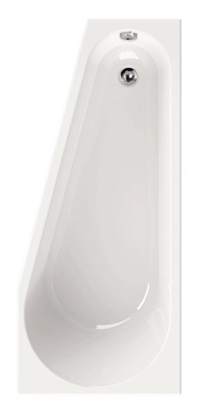 Raumsparbadewanne aus Acryl in asymmetrischer Form für platzsparende Badezimmerlösungen