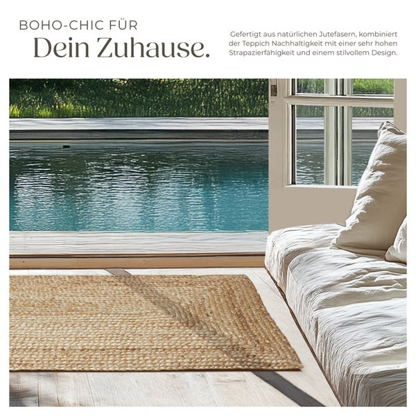 Handgewebter Teppich tectake strapazierfähig und pflegeleicht verschiedene Größen 60 x 110 cm