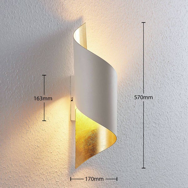 Lindby Wandleuchte, Wandlampe Innen Vanni (Modern) in Weiß aus Metall (1 flammig E27) - Wandstrahler Wandbeleuchtung Schlafzimmer / Wohnzimmer Schlafzimmerleuchte