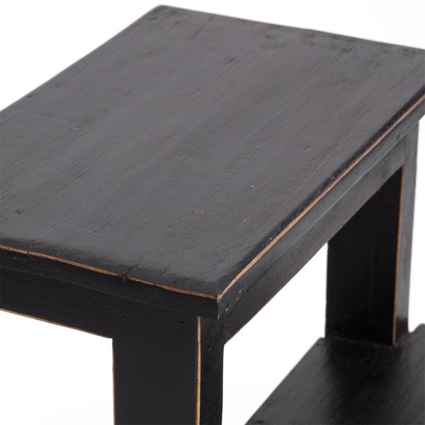 Trittleiter STEP Recyclingholz zweistufig  09 voodoo - schwarz