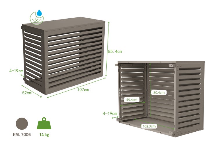 Abdeckung für Klimaanlage mit Maßen